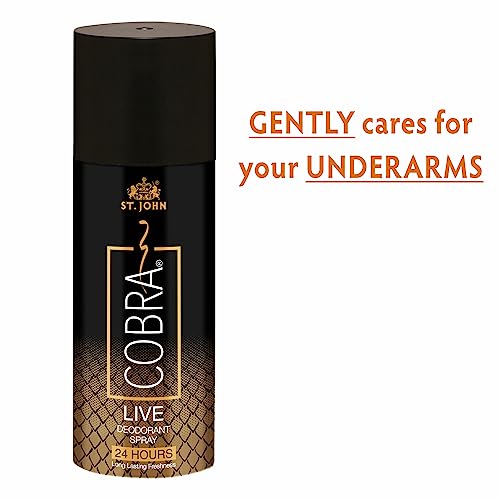 Image of ST.JOHN COBRA LIVE Deodorant For Men, Long Lasting Fragrance Fresh and Soothing Deo For Men (150ml- Pack of 1)