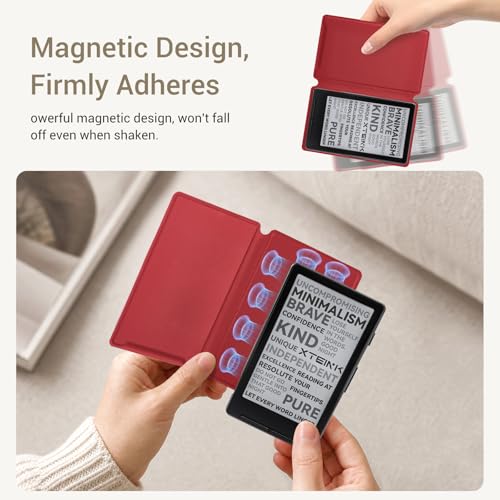 Image of CoBak Magnetic Case for XTEINK X4, Ultra-Lightweight Protective Cover for Xteink X4 E-Reader, Secure Magnetic Attachment(Red)