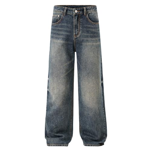 Mens Straight Leg Jeans Vintage Baggy Hip Hop Denim Pants for Men Casual Trendy Relaxed Fit Dance Skateboard Long Jean2