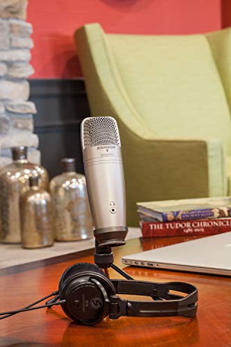 Samson C01U Pro Usb Large Diaphragm Studio Condenser Microphone Bundle With Tripod Stand, Swivel Mount, Usb Cable, Usb Hub, Usb-C Adapter, And Austin Bazaar Polishing Cloth #TOP5