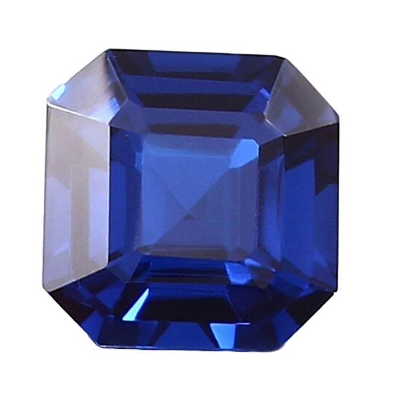 Saphir bleu octogonal 10x10mm pierre précieuse naturelle pour fabrication de bijoux et pendentif