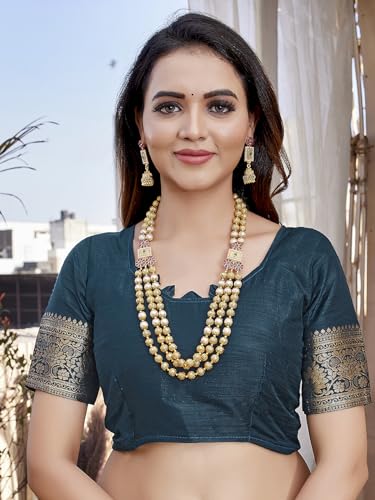 Image of Satrani Women's Jacquard Silk Blend Saree