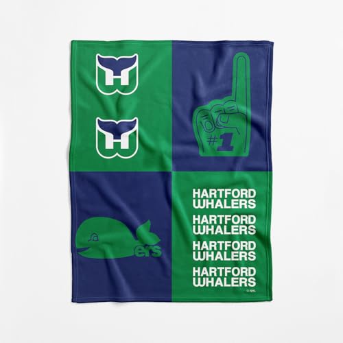 NHL Hartford Whalers Officially Licensed Baby Swaddle Blanket, 40 x 50 in, Soft Lightweight Polyester, Domino Design