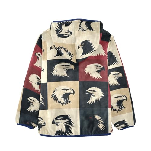 Falcon Silhouette Girls Fleece Jacket Girls Fall Jacket Girls Zip Up Hoodie Girls Sherpa Jacket 2-10T2