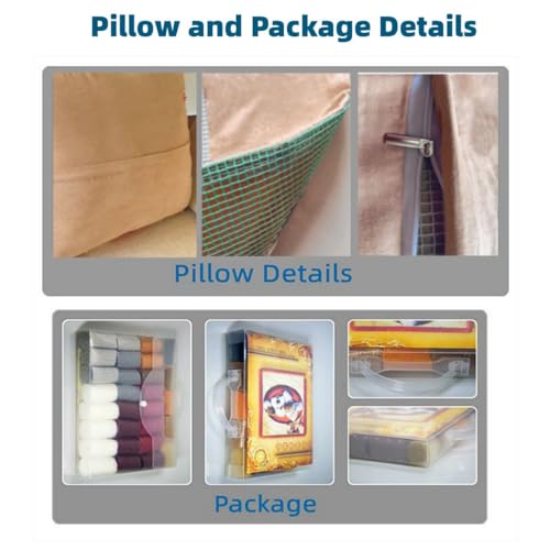 Image of White Blue Baseball Latch Hook Pillow Kits Printed Embroidery Pillowcase DIY Crochet Yarn Hooking Craft Rug Cushion for Home Christmas Decor and Handmade Gift 43x43cm