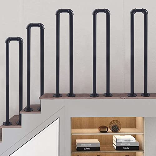 Rampe d'escalier en fer forgé extérieur pour marches en U - 4