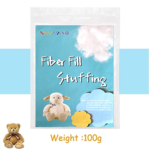 NOVWANG 3.5oz Premium Fiber Fill, Polyester Fiber Fill Stuffing Pillow Filling Stuffing Cushion Filling, High Resilience Fill Fiber for Stuffed Animal Crafts, Small Dolls