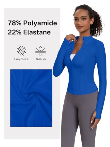 VUTRU Women's Workout Yoga Jacket Lightweight Slim Fit Athletic Full Zip Running Sport Track Shirts4