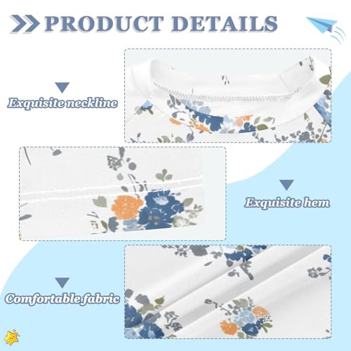 ALAZA Kids Rash Guard Girls Toddler Swim Shirts Short Sleeve White Floral UPF 50+ 3T3