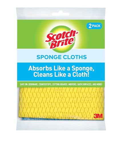 Image of Scotch-Brite Sponge Cloth, Swedish Dish Cloths, Reusable Alternative to Paper Towels, 24 Sponge Cloths