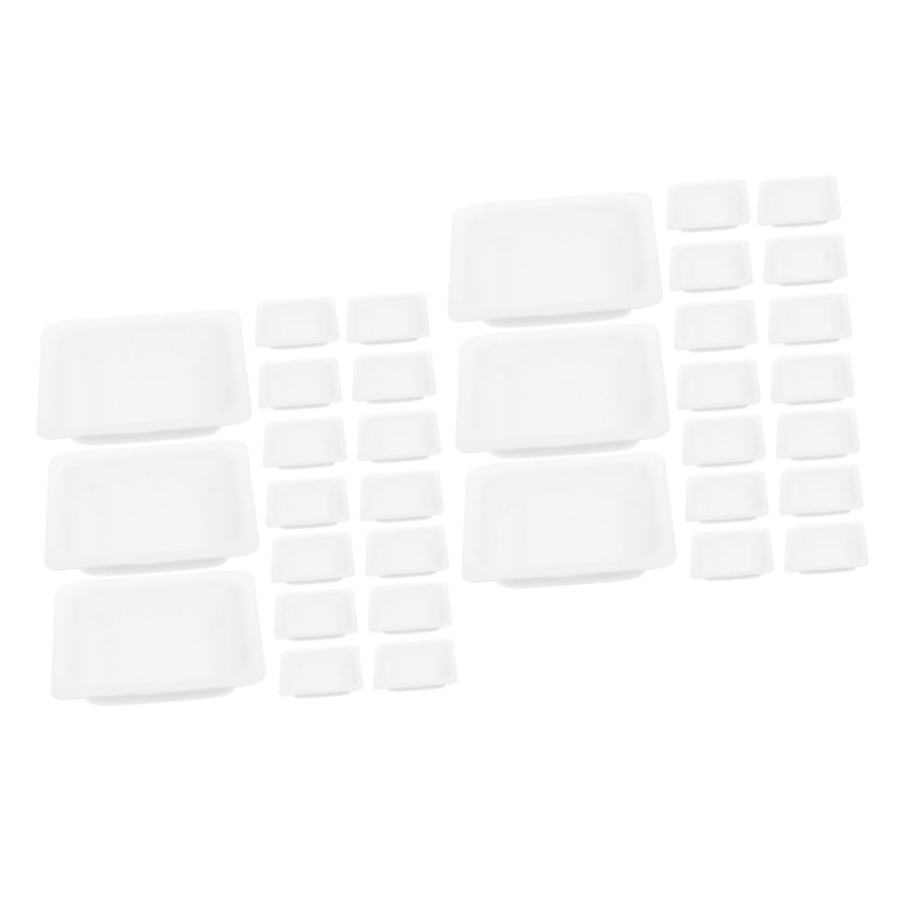 CIYODO 100 Pcs Plastic Small Weighing Trays Weigh Boats Sample Weighing Tray Sample Plates