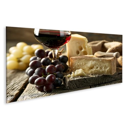 Nature morte vin et fromage : tableau panoramique de qualité
