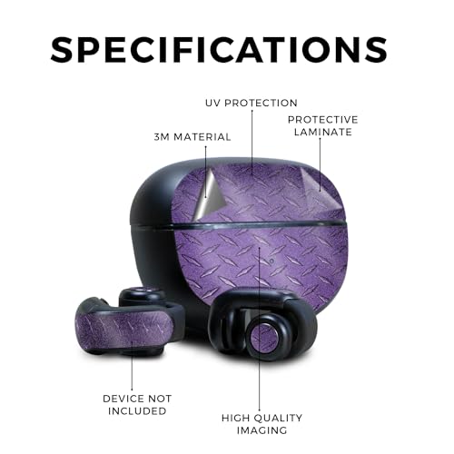 Image of Glossy Glitter Skin Compatible with Bose Ultra Open Earbuds - Purple Diamond Plate - Premium 3M Vinyl Protective Wrap Decal Cover - Easy to Apply | Crafted in The USA by MightySkins