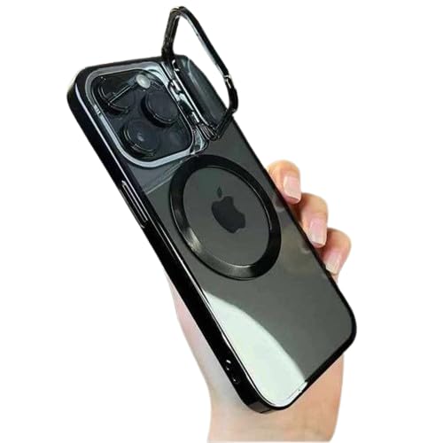 MILLION CASES® Back Cover Case for iPhone 13 Pro Max Soft Flexible TPU Shockproof Luxury Camera Protector Stand Transparent Case(Black) (B0CQVKBZ1F) Amazon Price History, Amazon Price Tracker