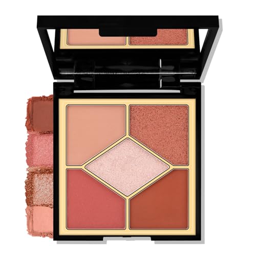 Image of Boobeen 5-Color Eyeshadow Palette, Brown Neutral Tones with Matte Shimmer Glitter Finishes, Long-Lasting Everyday Makeup Palette,Blendable & Pigmented,Travel-Friendly