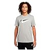 Nike M NSW 12 MO Swoosh Tee T-Shirt, DK Grey Heather/White, L Men’s