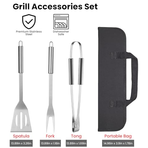 Kit de Accesorios para Parrilla 4 Piezas Acero Inoxidable miniatura 2