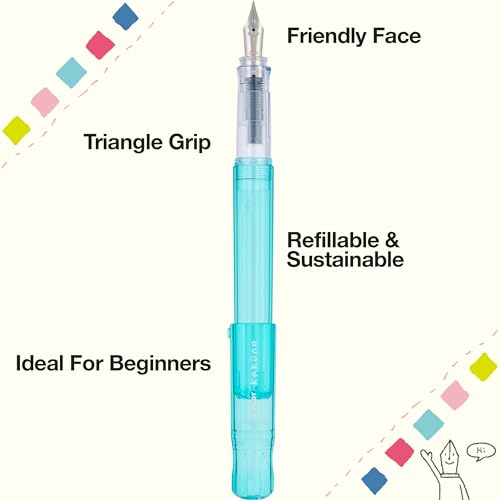 Image of PILOT Kakuno Fountain Pen, Aqua Barrel, Fine Nib