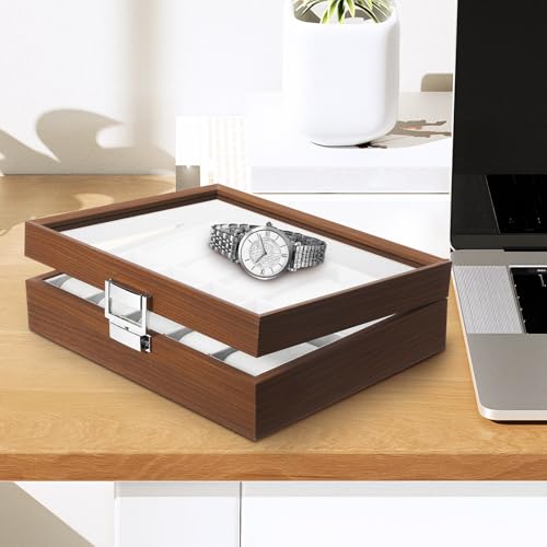 Boîte de rangement pour montres anti-rayure avec plateau à compartiment