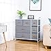 Kamiler 7 Drawer Dresser,3-Tier Storage Organizer,Chest of Drawers for Bedroom,Hallway, Entryway,Nursery,Closets-Sturdy Steel Frame,Wood Top,Removable and Easy Pull Fabric Bins(White)