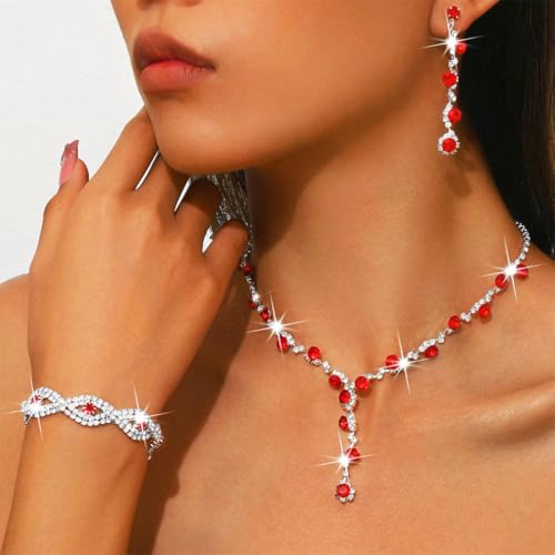 Image of Sixexey Rhinestone Earrings Sparkly Bracelet Earring Party Prom Earrings Jewelry for Women