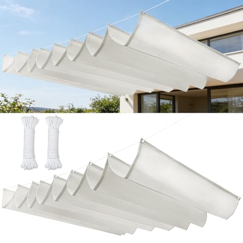 Voile d'ombrage blanc à la vague 1.9x2m en polyester imperméable