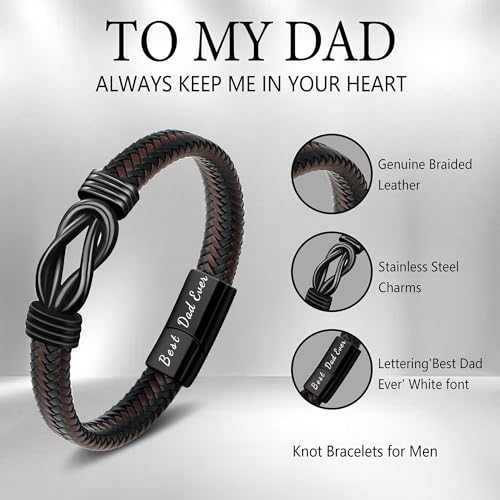 JoycuFF 𝗚𝗶𝗳𝘁𝘀 𝗳𝗼𝗿 𝗠𝗲𝗻 𝗞𝗻𝗼𝘁 𝗕𝗿𝗮𝗰𝗲𝗹𝗲𝘁, Christmas Birthday Anniversary Valentines Fathers Day Ideas Gifts for Dad Husband Boyfriend Son New Dad Stepdad Bracelets for Men3