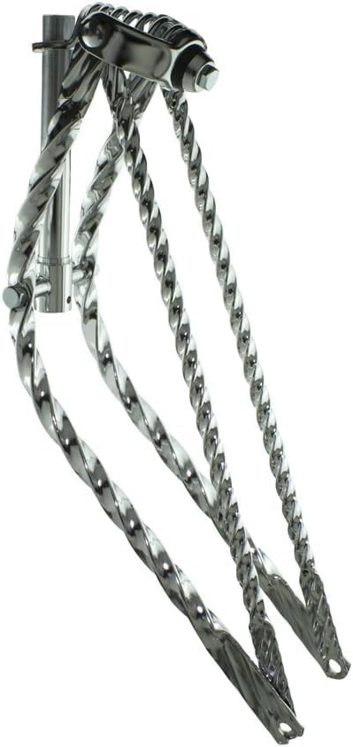 OG Lowrider Classic 26" Square Twisted Cruiser Spring Fork Chrome – Straight or Bent Style | Heavy-Duty Steel Lowrider Front Fork for Vintage, Chopper, Cruiser & Custom Bikes