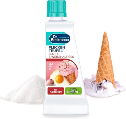 Dr. Beckmann Fleckenteufel Blut & Eiweißhaltiges | Spezialfleckentferner gegen Blutflecken, Eis- und Spermaflecken u.v.m. | 50 ml (Packung mit 5)