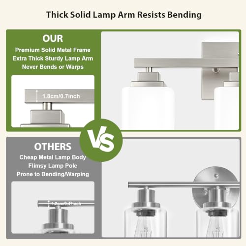 Image of Brushed Nickel Bathroom Light Fixtures, 8-Light Vanity Lights over mirror