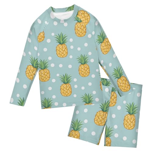 Pineapple Fruit Baby Boys' Toddler Long Sleeved Rashguard Swim Bathing Suit Set B0404310