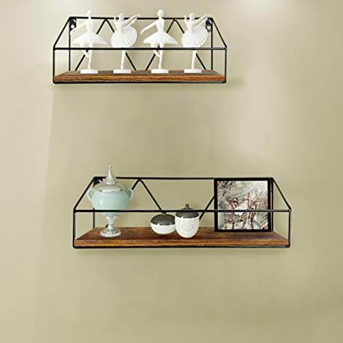 Amazon Brand - Umi Floating Wall Shelves Set of 2 Rustic Wooden Storage Shelf for Bathroom Living Room Kitchen