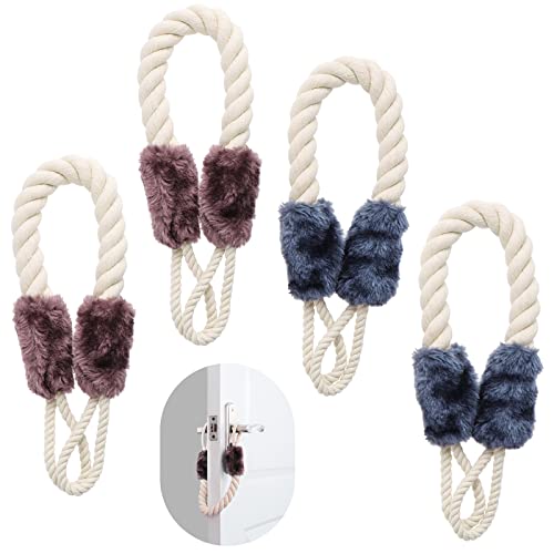 Captina 4 PCS Door Stop Stopper Door Handle Protectors Rope Door Slamming Stopper Baby Safety Finger Pinch Guard Multifunction Door Cords Clamp Protection for Door Window