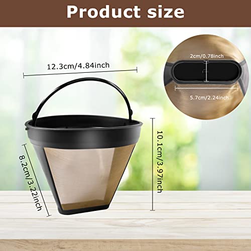 Keepow Reusable Coffee Filter Replacement 14 Cup Compatible With Cuisinart Dcc-3200 Dcc-1200 Coffee Maker, Gold Tone Coffee Filter Basket 10 12 14 Cup #TOP5