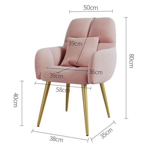 Silla de recepción cómoda de terciopelo con almohada y patas doradas 7