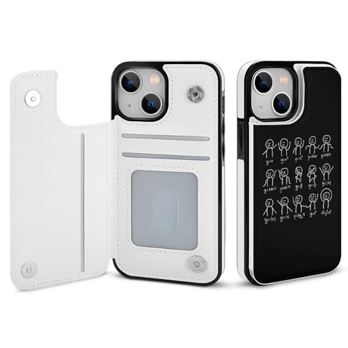 適用 iPhone15用ケース 手帳型 面白い 数学方程式 関数グラフ図 代数 スマホケース カード収納 スタンド機能 アイフォン15ケース 耐衝撃 PUレザー カバー 財布型 Case