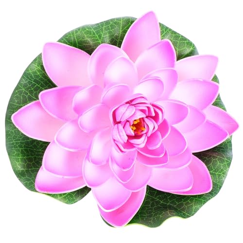ULTECHNOVO 6個 ?真睡蓮点 ピンク色 中点 屋内外対応 人工池植物 浮遊式ロータス装飾 花飾り 贈り物に