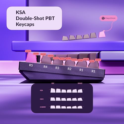 Image of Keychron Q6 Pro Full-Size Wireless Bluetooth Mechanical Keyboard, Full Aluminum, Hot-Swappable Keychron Super Brown Switch, Launcher Programmable, NKRO Knob, KSA PBT Keycaps, Mac /Win /Linux - Purple