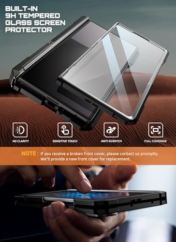 Image of SUPCASE for Samsung Galaxy Z Fold 7 Case with Kickstand (UB Grip), [Compatible with MagSafe] [Built-in Tempered Glass Screen Protector] [Hinge Coverage] Military-Grade Protection Phone Case, Black | Compatible with MagSafe, Tempered Glass Screen Protector, Military-Grade Protection, Hinge Coverage, Unicorn Beetle Grip
