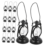TOYANDONA 20 mini lámparas de queroseno pequeñas linternas decorativas para casa de muñecas, accesorios vintage en miniatura, linternas colgantes para manualidades y decoración de micro paisajes