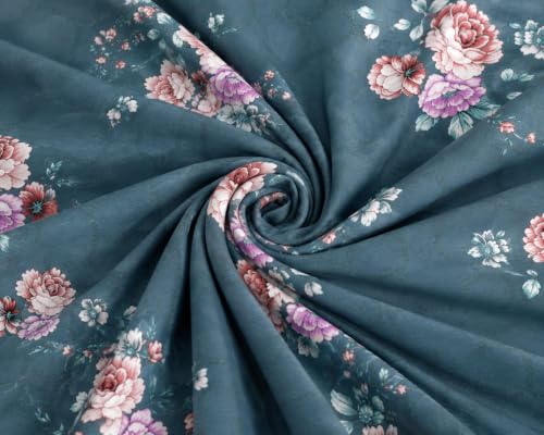 Image of Microfiber Fabric 8Pcs Diwan Blend Set of 60X90 Inch 1Bedsheet 16x16inch 5Cushion Covers 18x28 inch 2Bolster Covers (Teal)