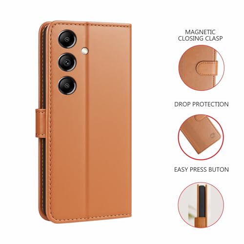 Image of AIBEX Shock Proof Flip Compatible for Samsung A14 5G Flip Cover Leather Finish | Inside TPU with Card Pockets | Wallet Stand | Complete Protection Flip Case