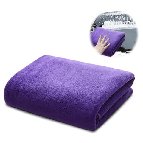 GHKLNY Car Detailing Towels-Drying Super Absorbent Auto Detailing Plush Extra Large Ultra Soft Large, Super Absorbent and Soft Microfiber Towels for Cars (Purple, 30 * 70CM) Cover