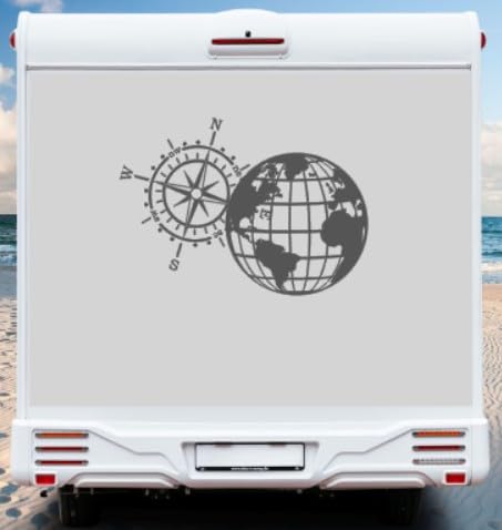 Sticker boussole boussole murale pour salon et chambre adulte 60 x 43 cm