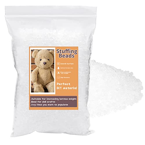 Hssugi 10.6oz Doll Stuffing Beads Craft Beads for Stuffing, Plastic Filler Beads Poly Beads, Poly Pellets Weighted Stuffing Beads for Filling Stuffed Animals Art DIY Crafts