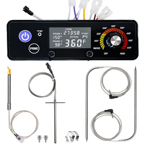 Upgraded Digital Control Board Replacement Parts AC03P9, PB1100PS1-A003 for Pit Boss Pellet Grill Smokers PB440D2/PB1150G/PB850G/PB550G/PB820/Pro1100 Controller with Meat Probe, RTD Sensor, Igniter