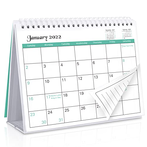 SKYDUE Desk Calendar 2022, Stand Up Calendar 2022, from Now to Dec 2022, 7" x 8.5" Standing Small Desk Calendar with To-Do list Suit for Office, School