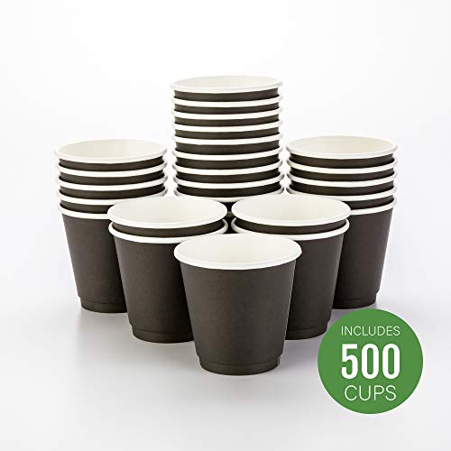 Image of Restaurantware Coffee Cups 500 Pack of 8 oz Paper Double Wall Espresso Cups Insulated Leakproof Disposable