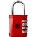 Padlock - 4 Digit Combination Lock for Gym, Sports, School & Employee Locker, Outdoor, Fence, Hasp and Storage - All Weather Metal & Steel - Easy to Set Your Own Keyless Resettable Combo - Red