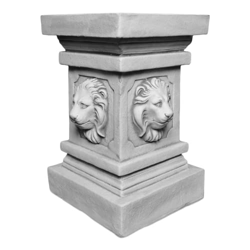 gartendekoparadies.de Colonne en pierre massive - Socle en forme de tête de lion - Résistant au gel